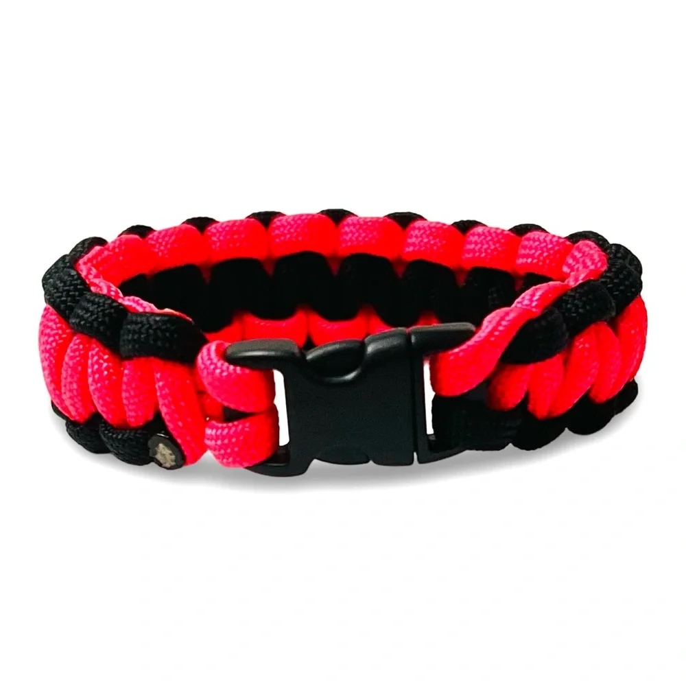 Hot Pink & Black Paracord Bracelet